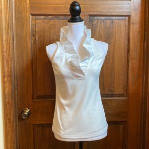Gretchen Scott Sleeveless Ruffle Top